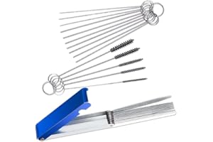 FineGood Carburetors Carbon Dirt Jet Remove Cleaner, 13 Cleaning Wires Set + 10 Cleaning Needles + 5 Nylon Brushes Tool Kit for Motorcycle ATV Moped Welder Carb