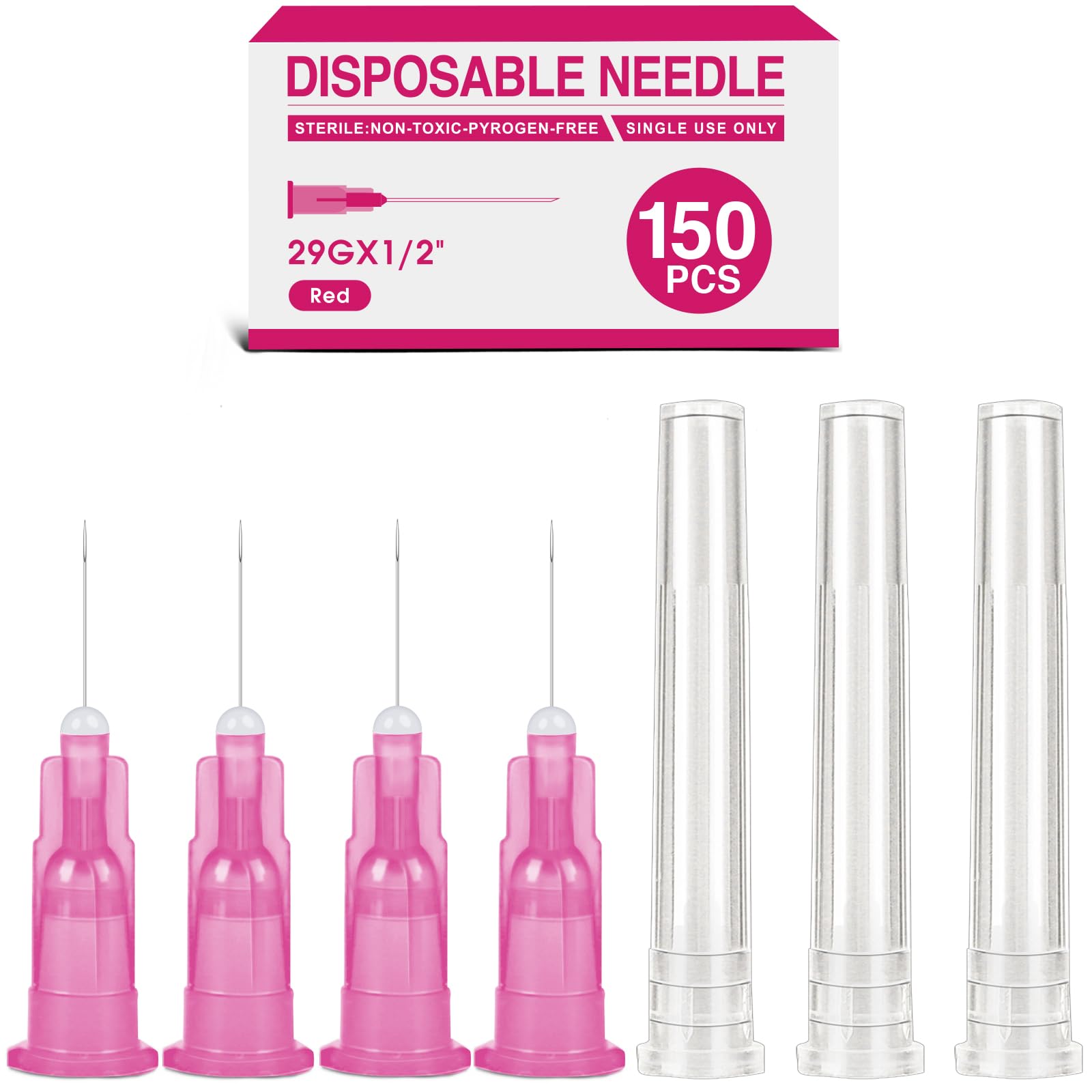 Photo 1 of 150 Pack 29 Ga 0.5 Inch Luer Lock, Lab Accessories, Industrial Dispensing Accessories, Individually Packaged