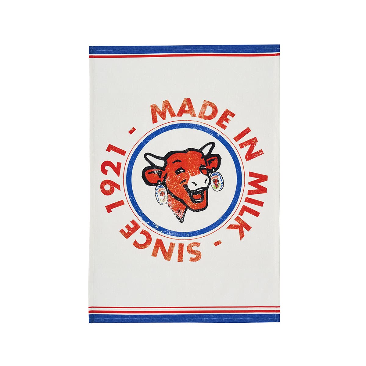 Coucke Printed Cotton Tea Towel, The Laughing Cow