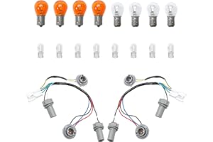 FANPAYY 2 Packs Tail Light Lamp Wiring Harness Socket Holder & 16 Bulbs Compatible with Sonata 2011 2012 2013 2014 OE Replece 92450-3Q000