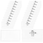 Yuanchu 20 Pcs Pin Style Name Badge Holders, Name Tags with Pins and Clip Clear Plastic ID Tag Holder Horizontal Name Tags with 20 Inserts for Seminar Event Meeting Conference
