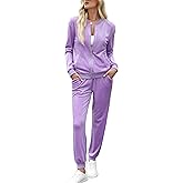 Marvmys Women's Velour Tracksuit Full Zip Up Sweatsuits Set 2 Piece Outfits Jogger Set