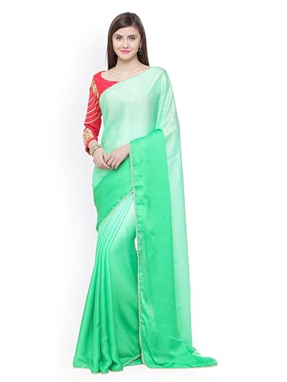 Shaily Womens Lace Bordered Satin Silk Saree[SALONI1064SSSR01_Green]