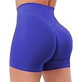 YEOREO Gym Workout Shorts for Women High Waisted Tummy Control Hidden Scrunch 4.5" Booty Shorts Julissa Cross Waist Yoga