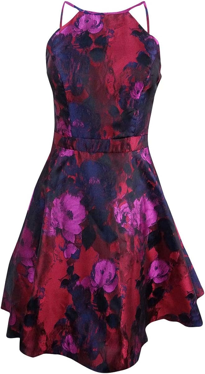 brocade fit and flare dress