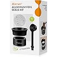 Aieve Reusable Vertuo Capsule Kit Compatible with Nespresso Pods Vertuo Include 80 pcs Aluminum Foil Seals Lid, Pod Holder, Coffee Spoon and Lid Opener