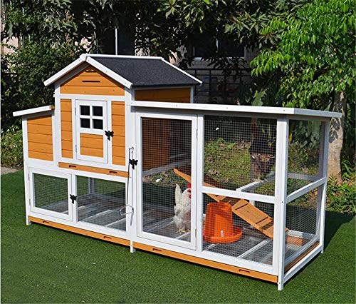JHKGY Großer Tannenholz Hühnerstall Rabbit Hutch,Hühnerstall Hen Ark House Geflügel Run Nistkasten Rabbit Hutch - Mit… – Bild 3