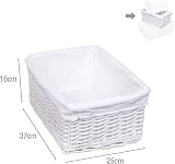 Woodluv Storage Baskets Woven White Medium with Removable Liner view 3