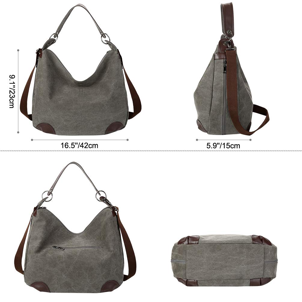 Vbiger Umhängetasche Damen Canvas Handtasche Schultertasche Hobo Bag
