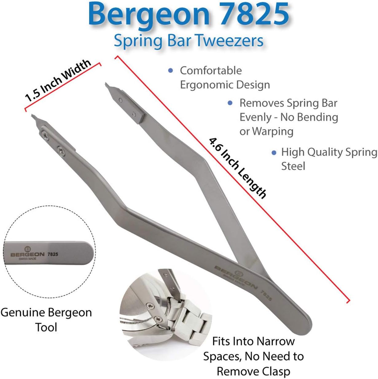 Bergeon 7825 Spring Bar Tweezer Lug Removal Fitting Tool: Home Improvement