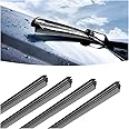 4 Pieces Car Wiper Blade Replacement Strip, 32" Rubber Frameless Windshield Wiper Strip, DIY Adjustable Boneless Windscreen Blade Refills, Auto Accessories for Most Vehicle Buses Trucks