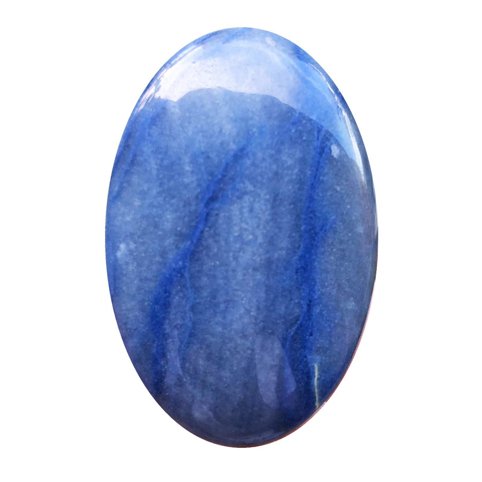 Fekuar Oval Blue Aventurine Palm Stone, Polished Worry Pocket Massage Stones Healing Crystal for Therapy Geometry Chakra Balancing