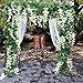 Artificial Flowers Silk Wisteria Vine 5pcs 6.6ft/Piece Wisteria Artificial Plants Greenery Fake Hanging Vines Green Leaf Garland for Wedding Kitchen Home Party Decor (White)
