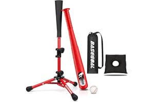 BaseGoal Baseball Tee for Kids,Youth Stand Set,Teeball Set,Youth Baseball,Softball Batting Tee Set,Easy Adjustable Height