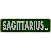 QKIODS Vintage Metal Sign Sagittarius Sign Retro Rustic Tin Sign Wall Decor Gift 4×16 Inch