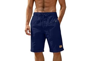 takaeys Mens Shorts Casual Summer Linen Pants Beach Vacation Solid Shorts Breathable Cozy Lightweight Shorts with Pockets