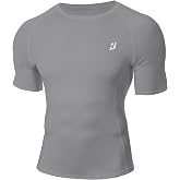 Roadbox Men's Compression Shirt Short Sleeve Workout Base Layer Undershirts | Cool Dry Performance Athletic Workout T-Shirt, Lightweight and Moisture Wicking for Sports, Football, Running, Gym