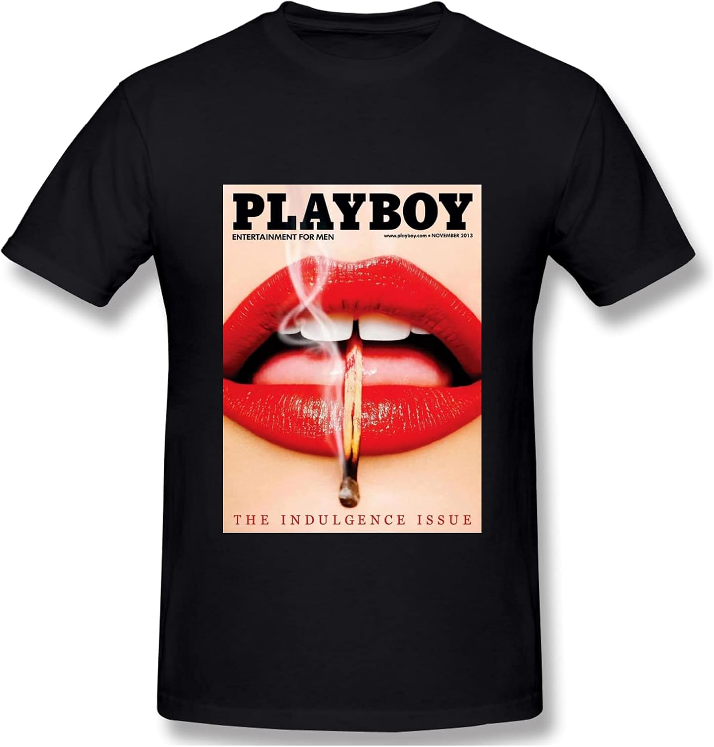 Playboy Mens TShirt Casual Creative Print Crewneck Graphic Comfortable