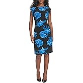 Tommy Hilfiger Womens Cap Sleeve Boat Neck Salon Stretch Mini Sheath Dress