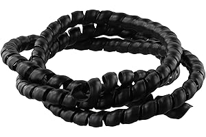 Black Hydraulic Hose Guard Spiral Wrap for Protection - 1m Length, 8-12mm ID, HDPE Material, Crush Resistant, Flexible Cable 