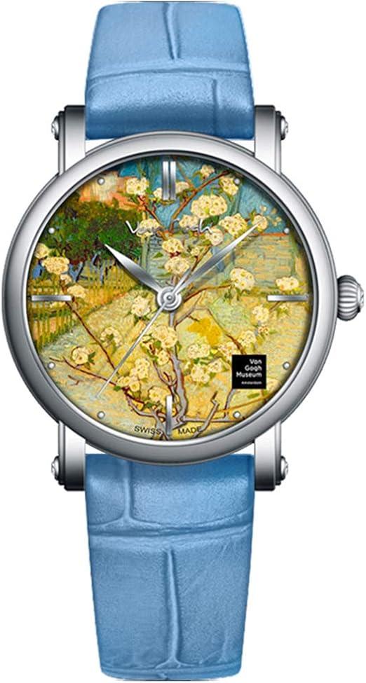 Amazon Damenuhren Quarz Damenuhr Edelstahl Uhren Van Gogh Schweizer Uhren Van Gogh Vintage Uhr Fur Damen Echtes Lederarmband White Pear Tree Amazon De Uhren