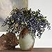 Rinlong 2Pcs Artificial Blueberries Fake Berries Stems Hanging Spray Frosted Blueberry Fall Floral Picks for Wreath Thanksgiving Decoration