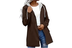 Raincoat for Women Waterproof Travel Raincoats Packable Holiday Rain Jackets Travel Trench Coats with Pockets
