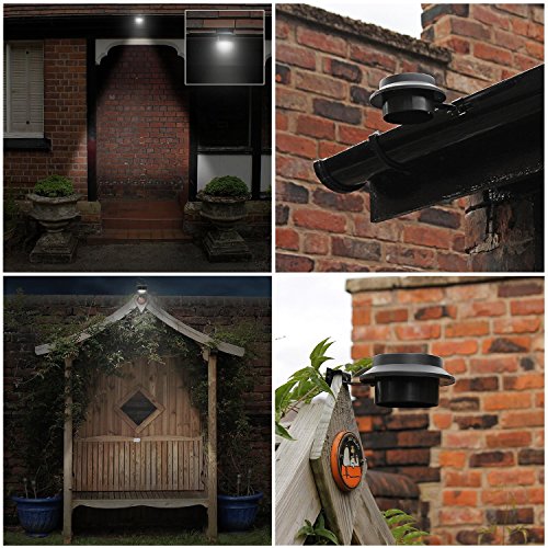 Elinkume Solar Powered Smart Night Utility Security LED Light for Indoor Outdoor Permanent or Portable for any House,Gutter,Fence,Garden,Garage,Walkways,Stairs
