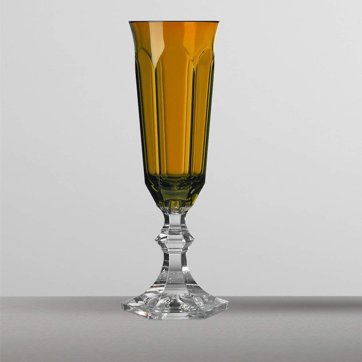 Set 6 Mario Luca Giusti Dolce Vita Flute Glass Amber