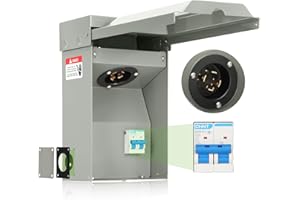 Fancat Pre-Drilled 30 Amp Generator Inlet Box, NEMA L14-30P Power Inlet Box for 4-Wire Generator Cord,Generator Inlet 125/250V,3750/7500W,ELT Approved, Waterproof, Large Space.