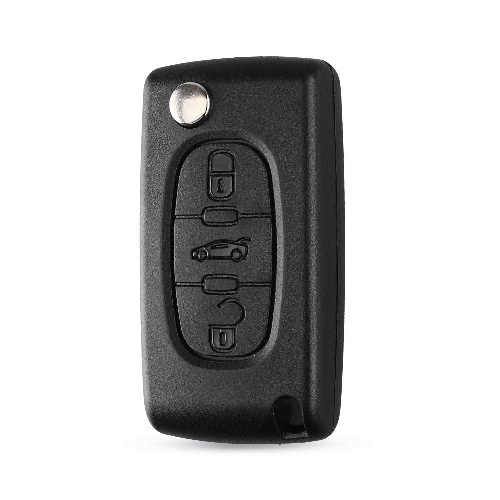 Energy 01 - Key case compatible with Citroen C2 C3 C4 C5 C6 C8 Xsara Picasso Berlingo - Peugeot 207 307 308 407 408 3008 5008 Partner 807 1007 - Fiat Ulysse (3 buttons - Peugeot, VA2 - CE0536) )
