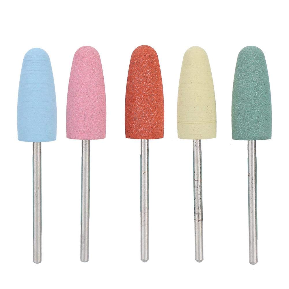 Nail Drill Bits, 5pcs / set Rubber Manicure Pedicure Nail Polishing Burr Accessory, Remove Acrylic Nails Gel Polish Poly Extension Nail Gel (171)