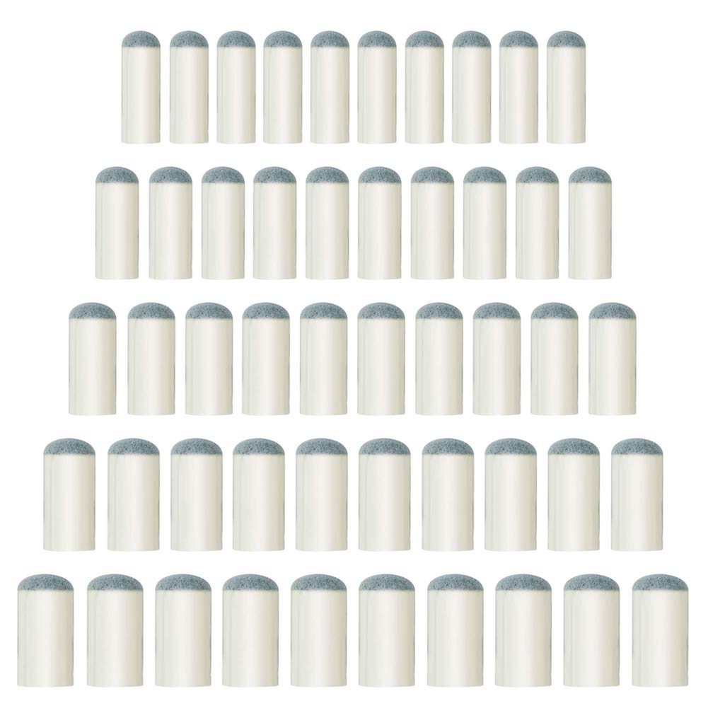 JUHONNZ Pool Cue Tips,50 Pcs Push-in Snooker Cue Tip, Replacement Tips for Snooker Pool Billiard Cues, 5 Size,9mm/10mm/11mm/12mm/13mm
