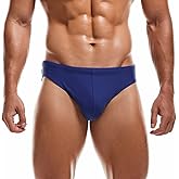 AIMPACT Mens Vintage Swim Briefs Sexy Bikini Swimwear Quick Dry Retro Swimsuit with Drawstring