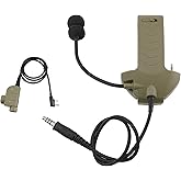 Hearangel Boom Microphone/Ken 2 Pin PTT Kit Compatible with Walker Earmuffs,Covert Ear Defender to Communicated Earmuff
