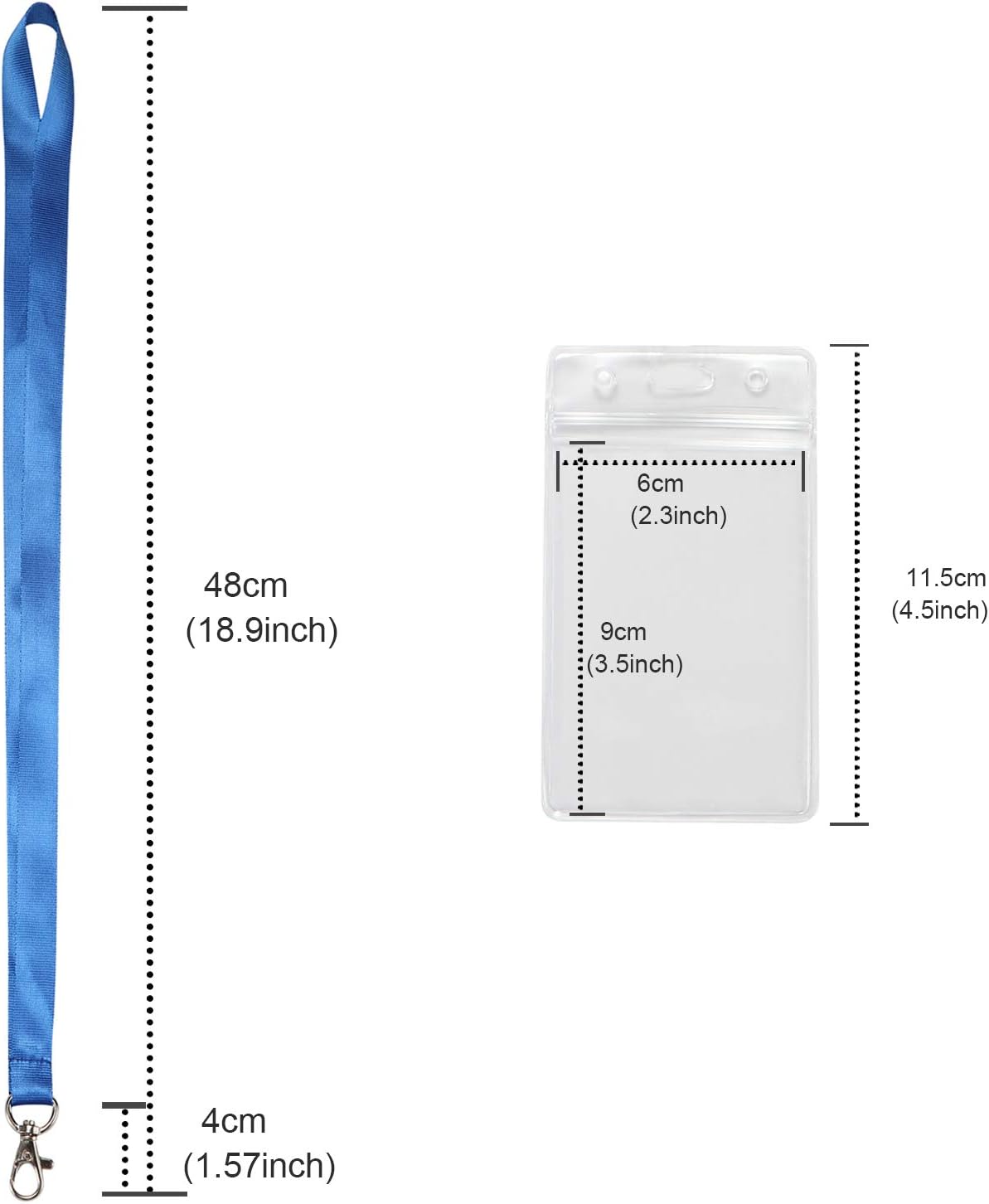 Vertical Strap Badge Card Holder with Blue Lanyard 10 Pack - Image 3