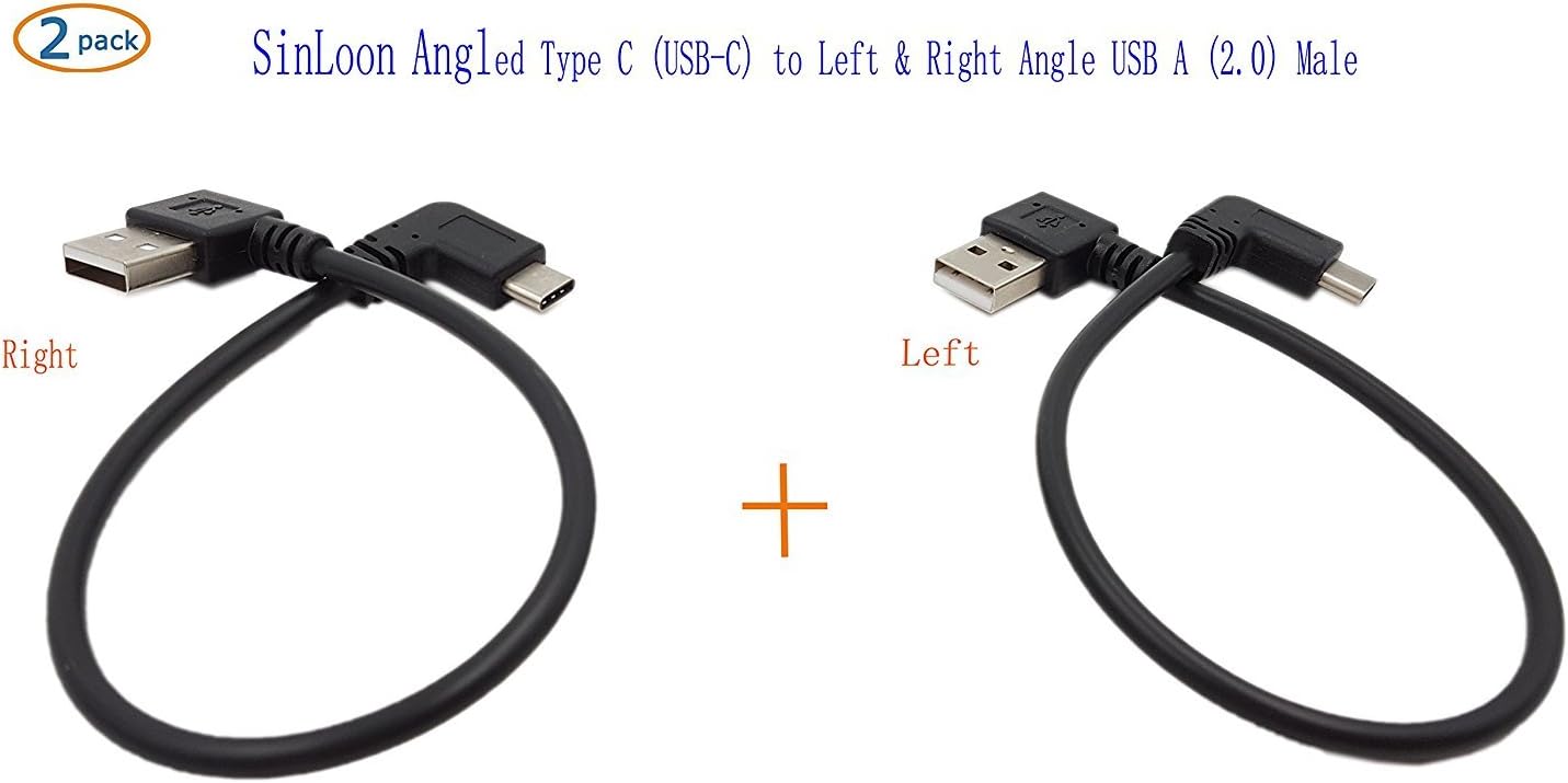 USB Cables Cable Length 25cm, Color UP Computer Cables Gold Plated 90 Degree UP Down Angle USB