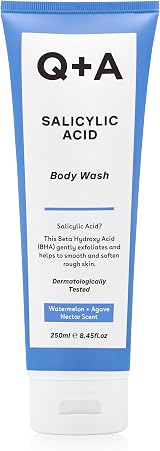 Q+A Salicylic Acid Body Wash 250ml Sensitive Skin BHA Green Tea Exfoliates view 1