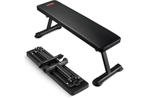 VEVOR Flat Weight Bench, Foldable Strength Training Bench, Utility Workout Bench for Full Body Workout, 1000 LBS Press Bench 