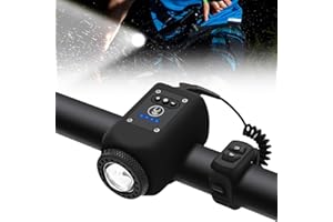 IIKENG LumiHorn Bike Horn, 2024 New Mountain Bike Electronic Horn Bell, Bicycle Horn Bell with Wide Angle Floodlight, IPX5 Waterproof with USB Rechargeable Bike Electronic Horn