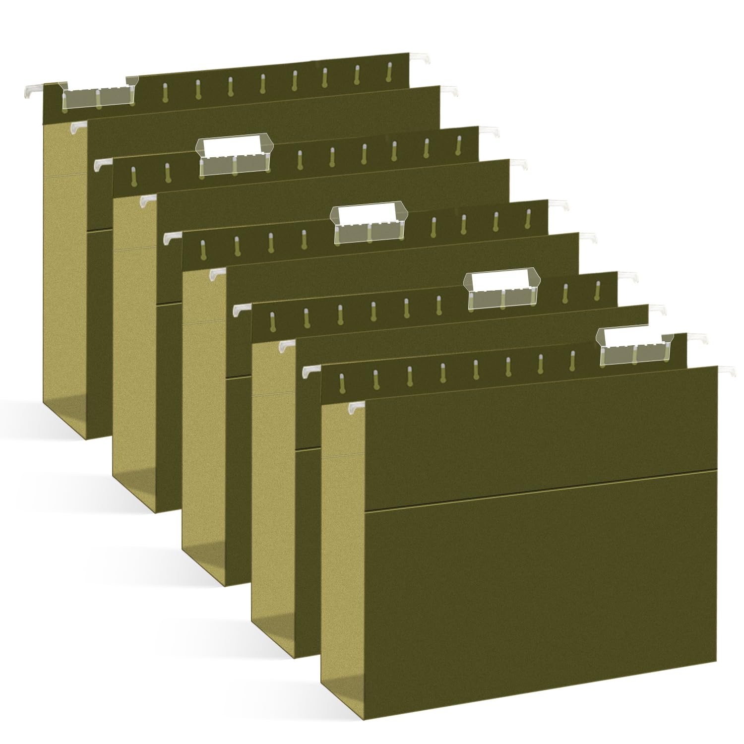 Photo 1 of Extra Capacity Hanging File Folders, RAZCC 30 Pack Letter Size Reinforced Hanging Folders with Heavy Duty 2 Inch Expansion for Bulky Files, Filing Cabinet, Adjustable Tabs, Green