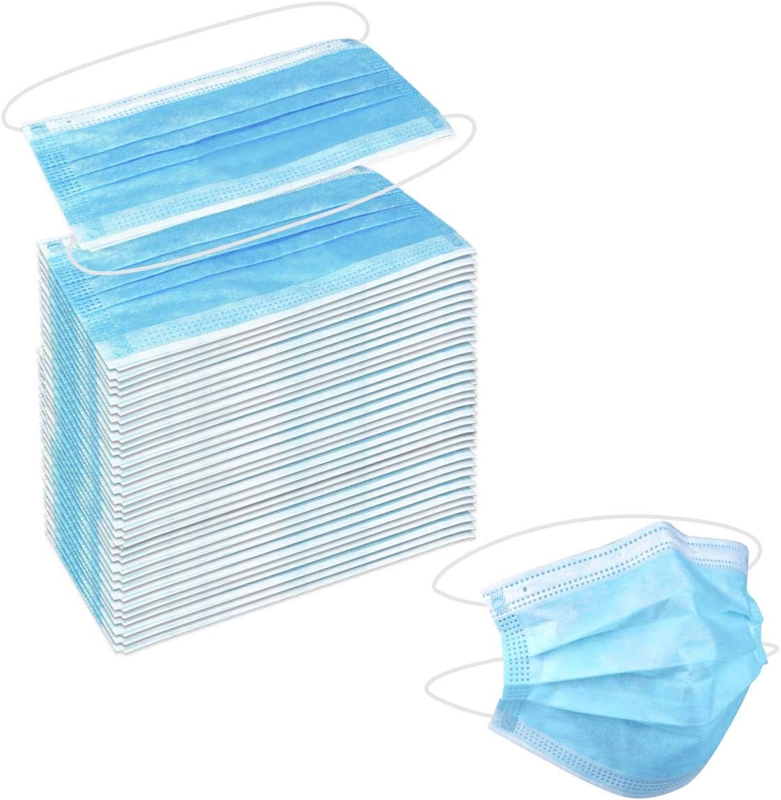 Wecolor 100 Pcs Disposable 3 Ply Face Masks（Pink）
