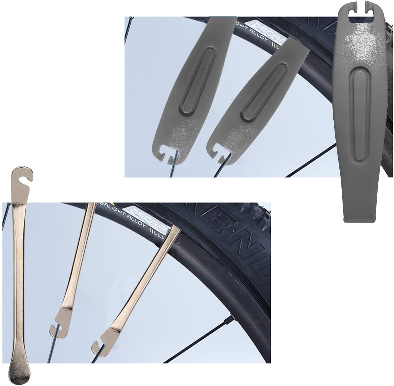 Bike Puncture Repair Kit - Bicycle Tyre Hose Glue Adhesive Super Patches Hardened Levers Rasp Tool for All Inflatable Inner Tubes in Road Emergency : Sports & Outdoors