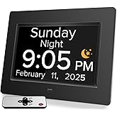 Nimukol Digital Alarm Clock with Date and Day of the Week for Dementia Seniors, Multiple Alarm Types Sets,Voice Announcement Time, Auto DST, Gifts for Elderly People with Dementia &amp; Alzheimers