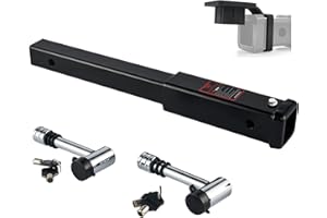 TYT Trailer Hitch Extension 18" inch, Trailer Extender for 2-inch Receiver with 5/8" Advanced Hitch Pin Lock 2-Pack, 5000 lbs GTW / 500 lbs TW