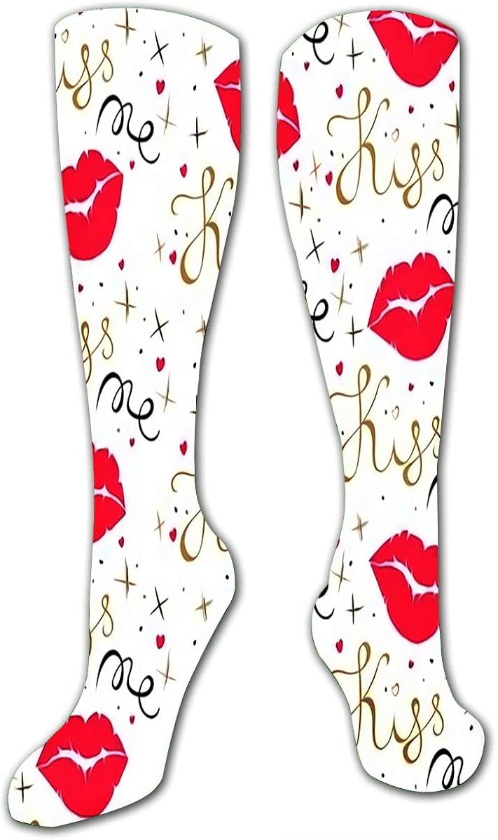 Lipstick Compression Socks For Women Casual Fashion Crew Socks