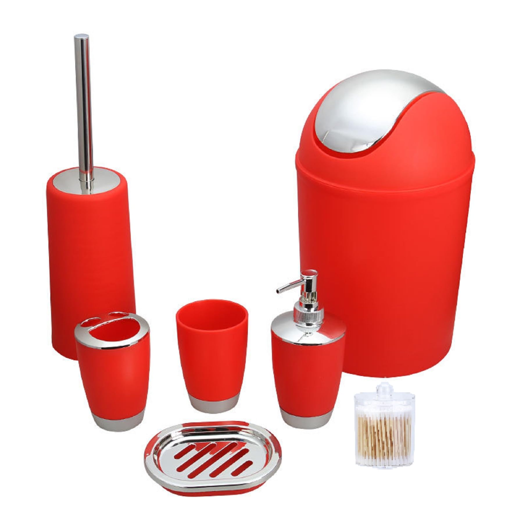 Photo 1 of 1Pcs Bathroom kit, Seven-Piece mouthwash Cup Set, toiletries, Brushing Rack, Bathroom Set(Red)