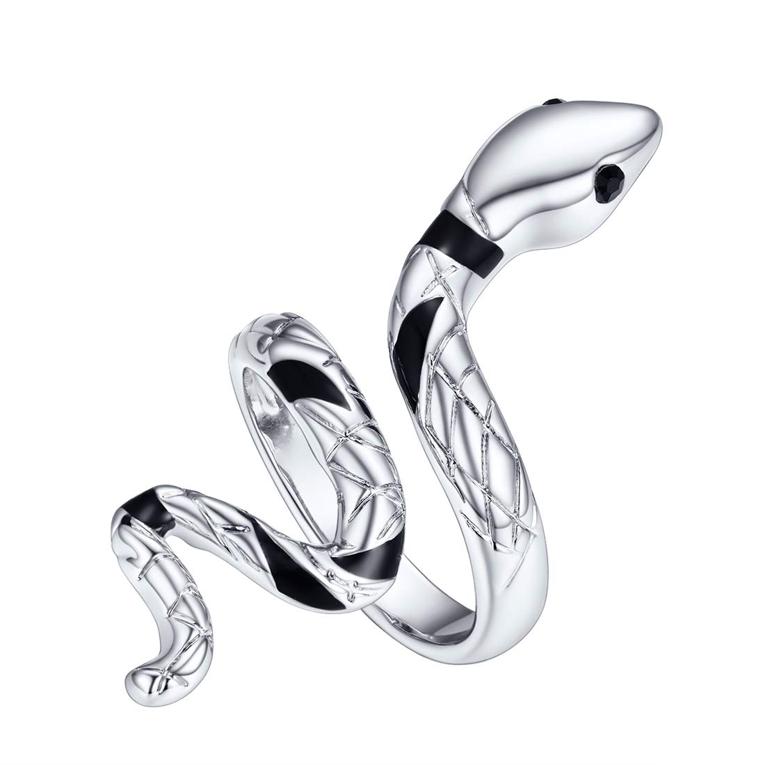 U7 Snake Ring Men Adjustable Full Finger Eboy Punk Gothic Jewellery for Women Y2K Mens Rings