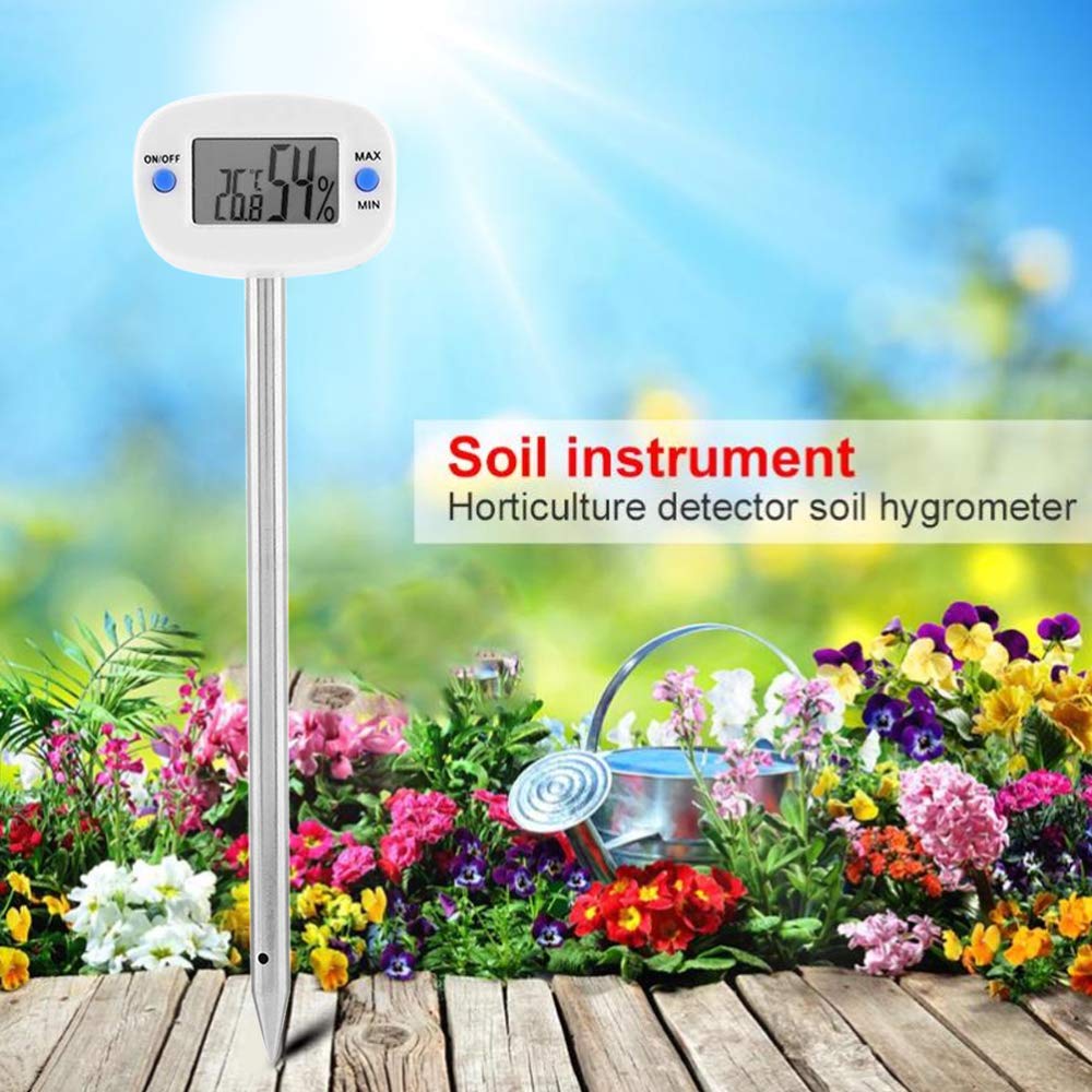 CHENGSI Soil Moisture Meter, Hygrometer Sensor For Gardening Farming Plant Water Monitor No Battery Needed Easy To Read Scale Indoor Outdoor Use White Abs