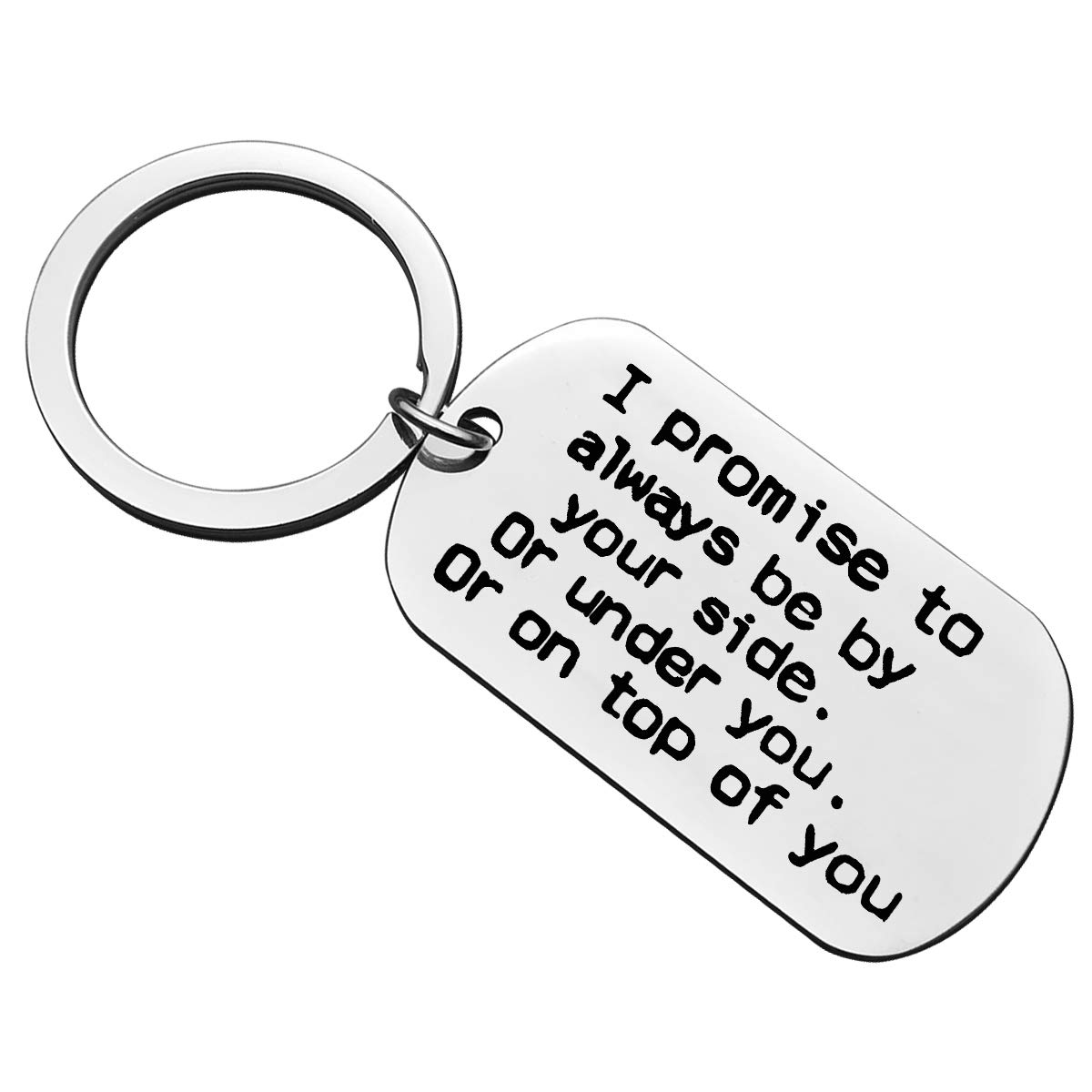 Huwujiu Funny Keyring Gifts for Boyfriend Girlfriend I Promise to Always Be Your Side Keyring Gifts Anniversary Keyring Gifts Christmas Birthday Gifts Valentines Day Gifts for Him Her